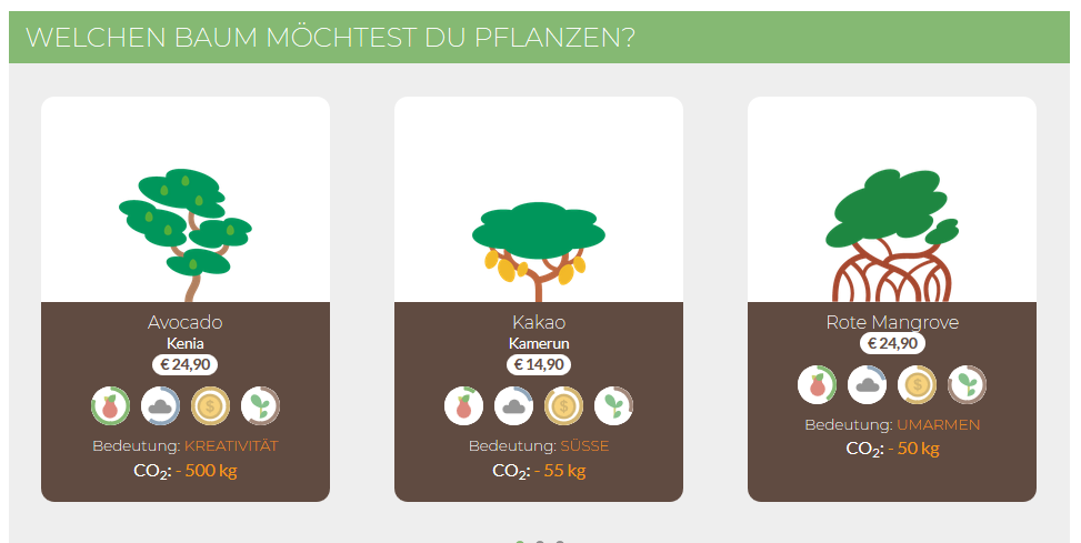 Treedome Bäume Auswahl